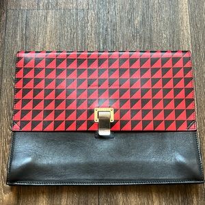 Proezna Schouler Large Lunch Bag Triangle Print